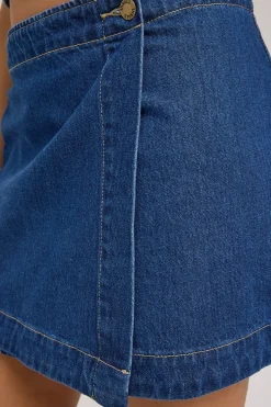 Marley Wrap Skirt Union Blue