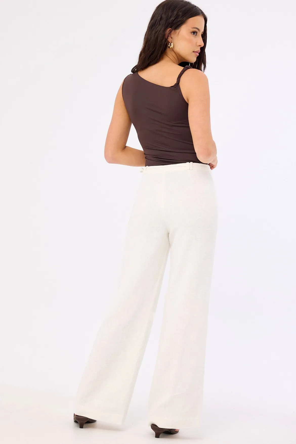 Marlo Mid Rise Menorca Pant White