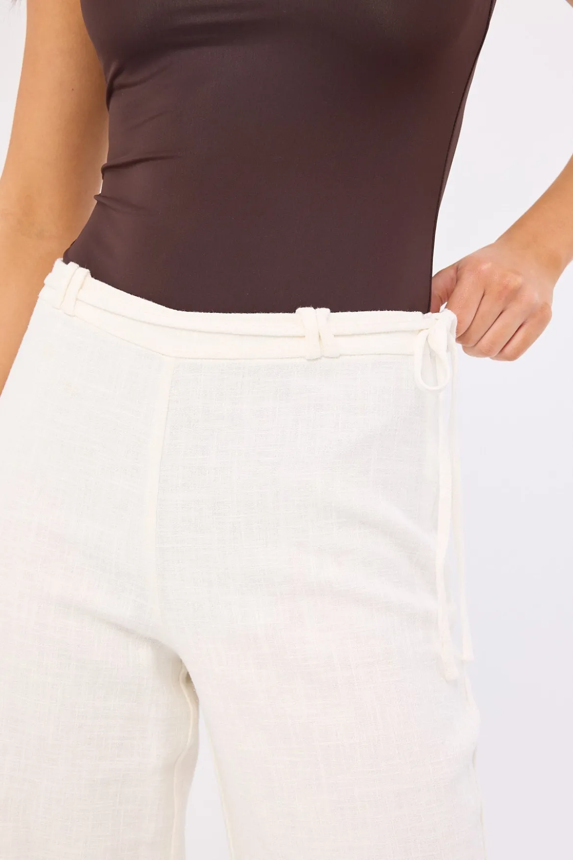Marlo Mid Rise Menorca Pant White