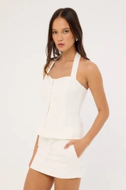 Marlo Mid Rise Menorca Skort White