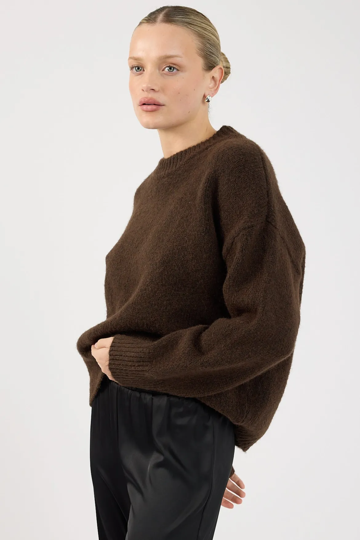 Marlowe Crew Neck Jumper Brown
