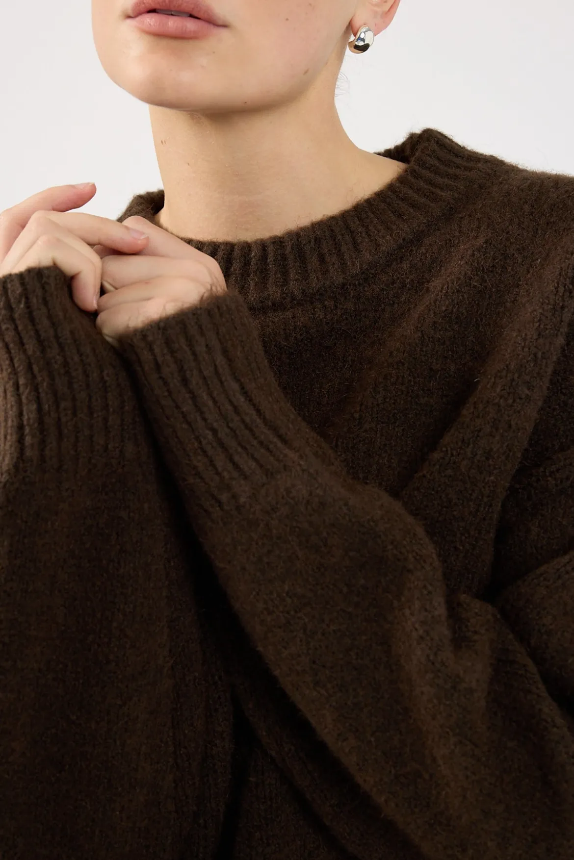 Marlowe Crew Neck Jumper Brown