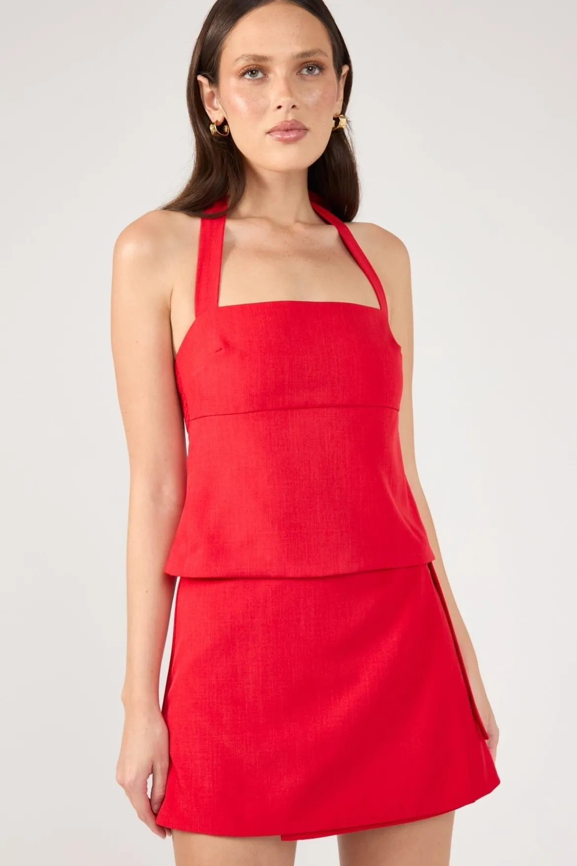 Matisse Buckle Skort Red