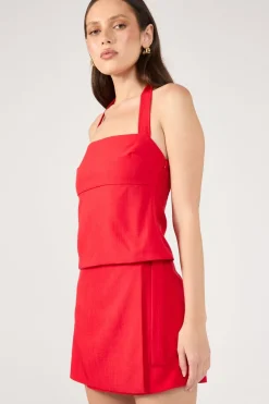 Matisse Buckle Skort Red