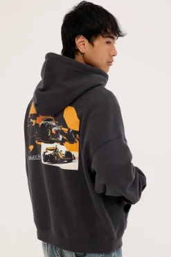 McLaren 38 Hoodie Washed Black Washed Black
