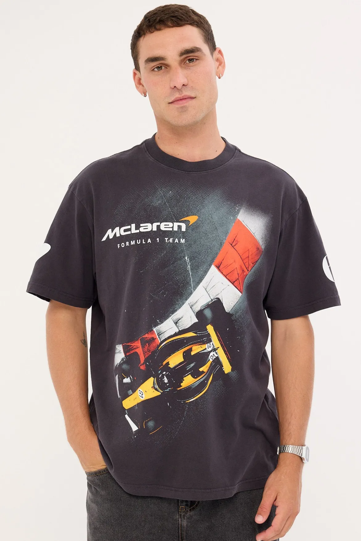 McLaren Birdseye Apex Tee Washed Black