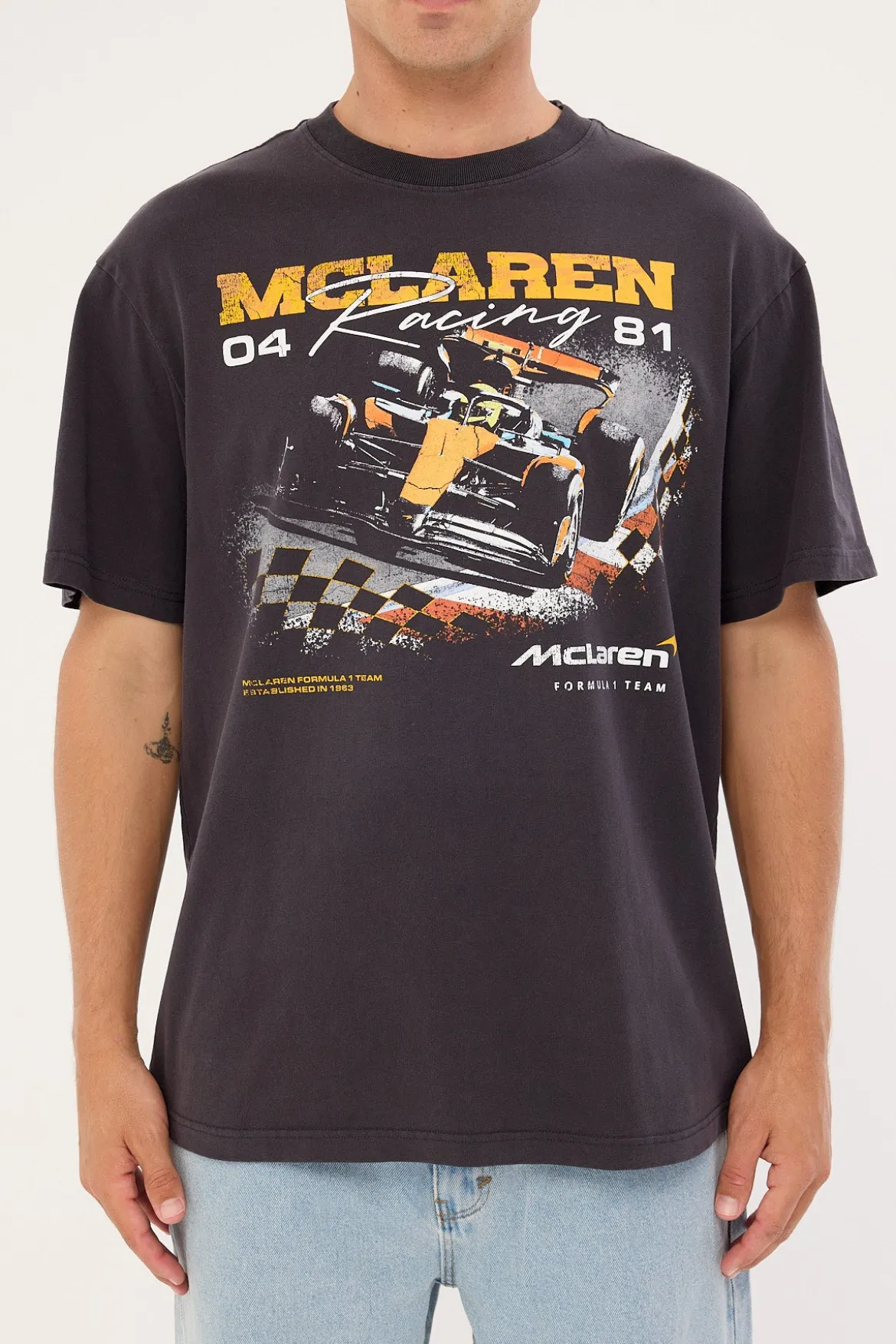 McLaren Checkered Tee Washed/Vintage White