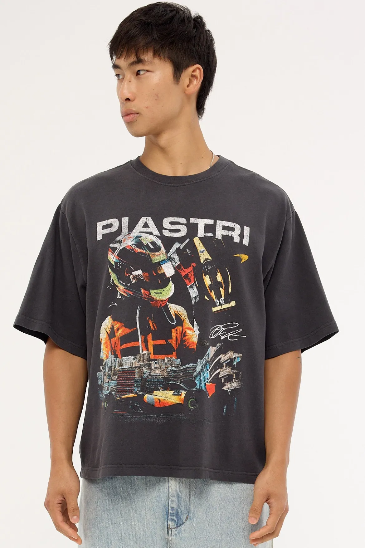 McLaren Piastri Signature Boxy Tee Washed Black