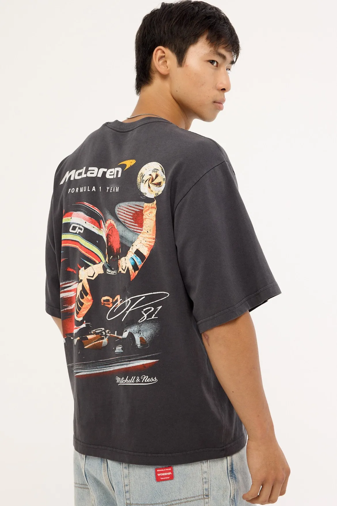 McLaren Piastri Signature Boxy Tee Washed Black