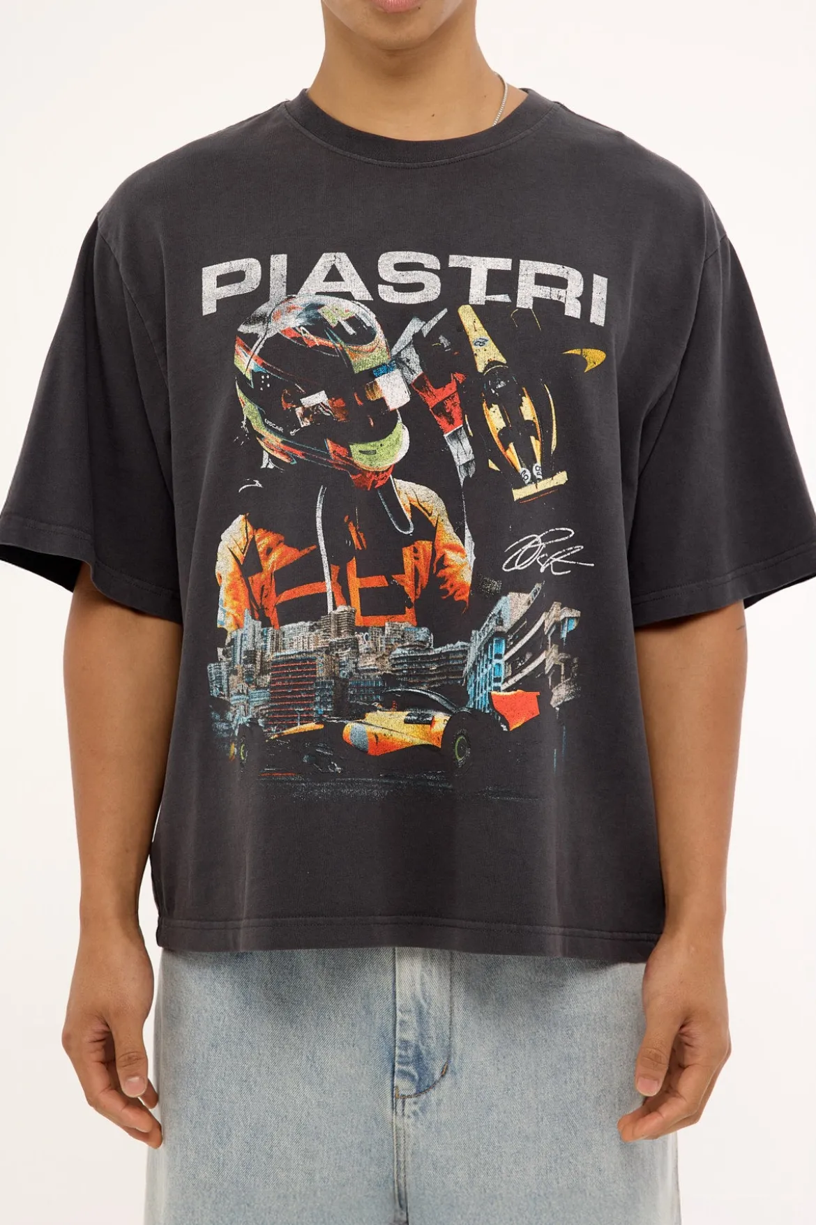 McLaren Piastri Signature Boxy Tee Washed Black