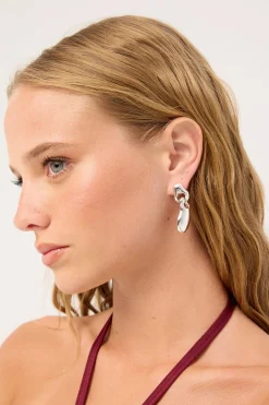 Melting Drop Earrings Silver Plated