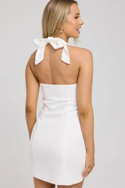 Menorca Halter Mini Dress White