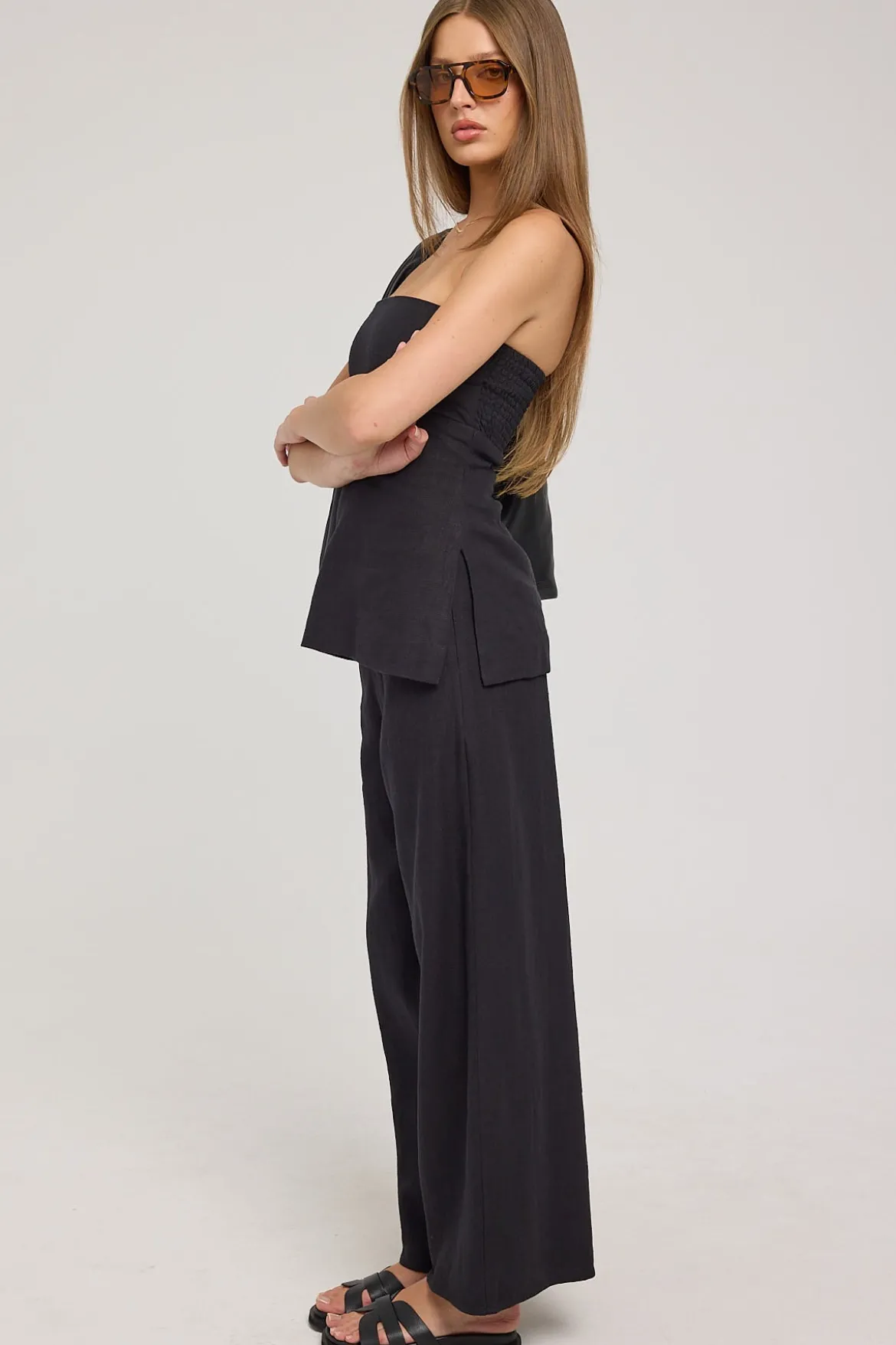 MENORCA LINEN PANT Black
