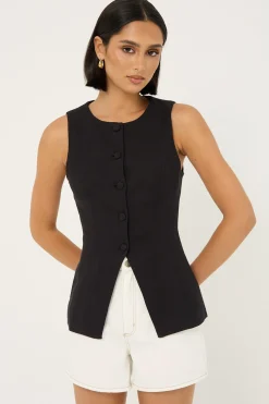 Menorca Long Line Vest Black