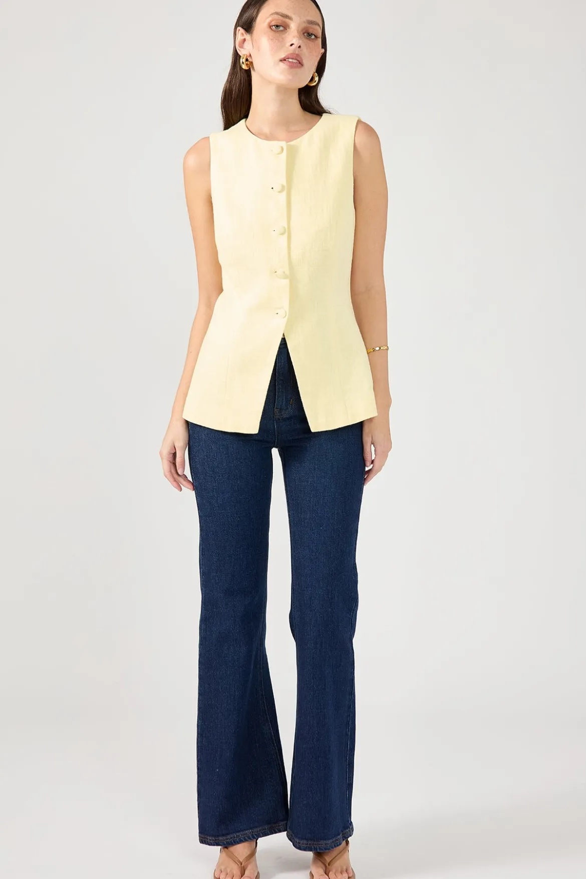 Menorca Long Line Vest Lemon