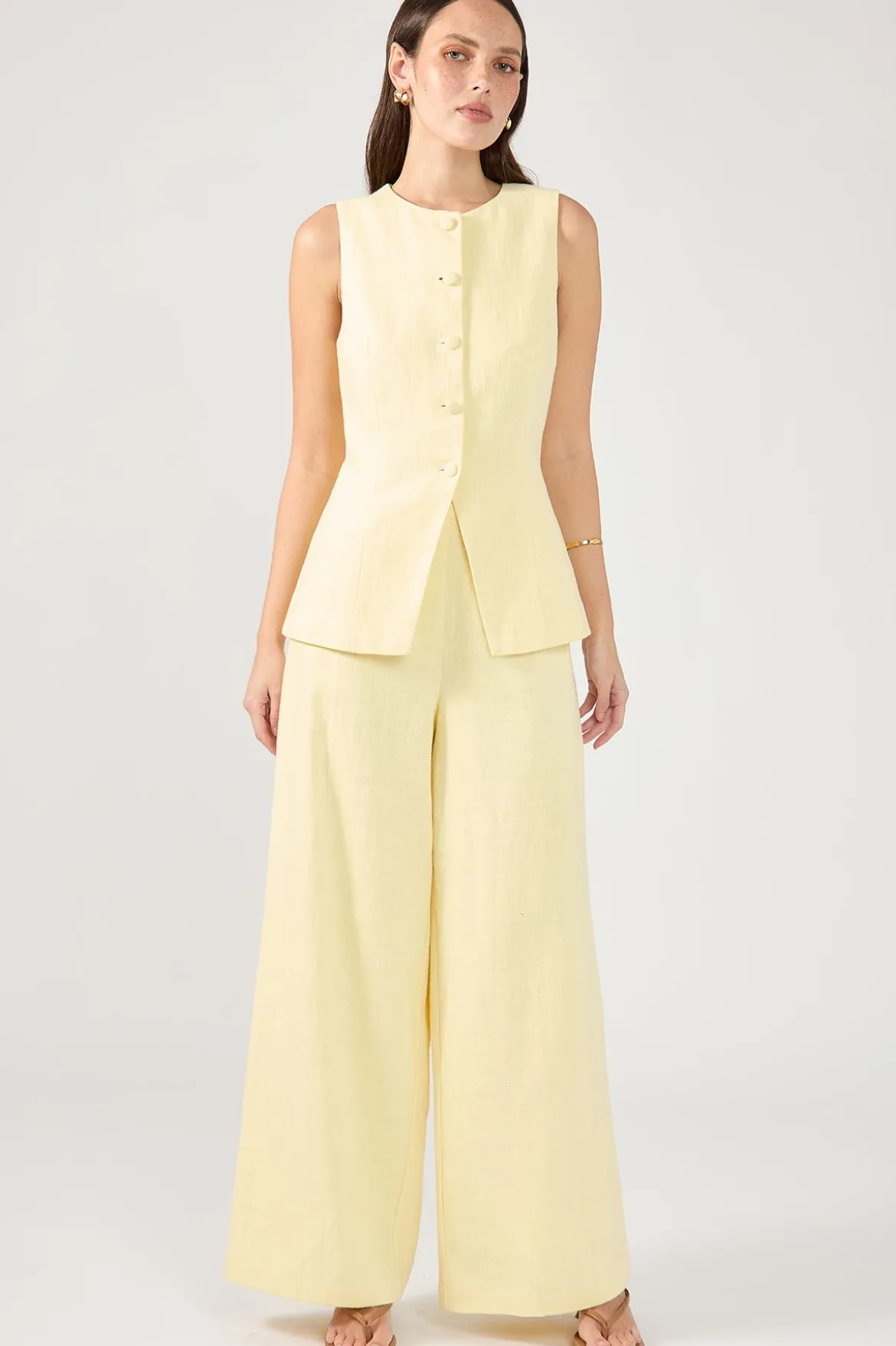 Menorca Long Line Vest Lemon