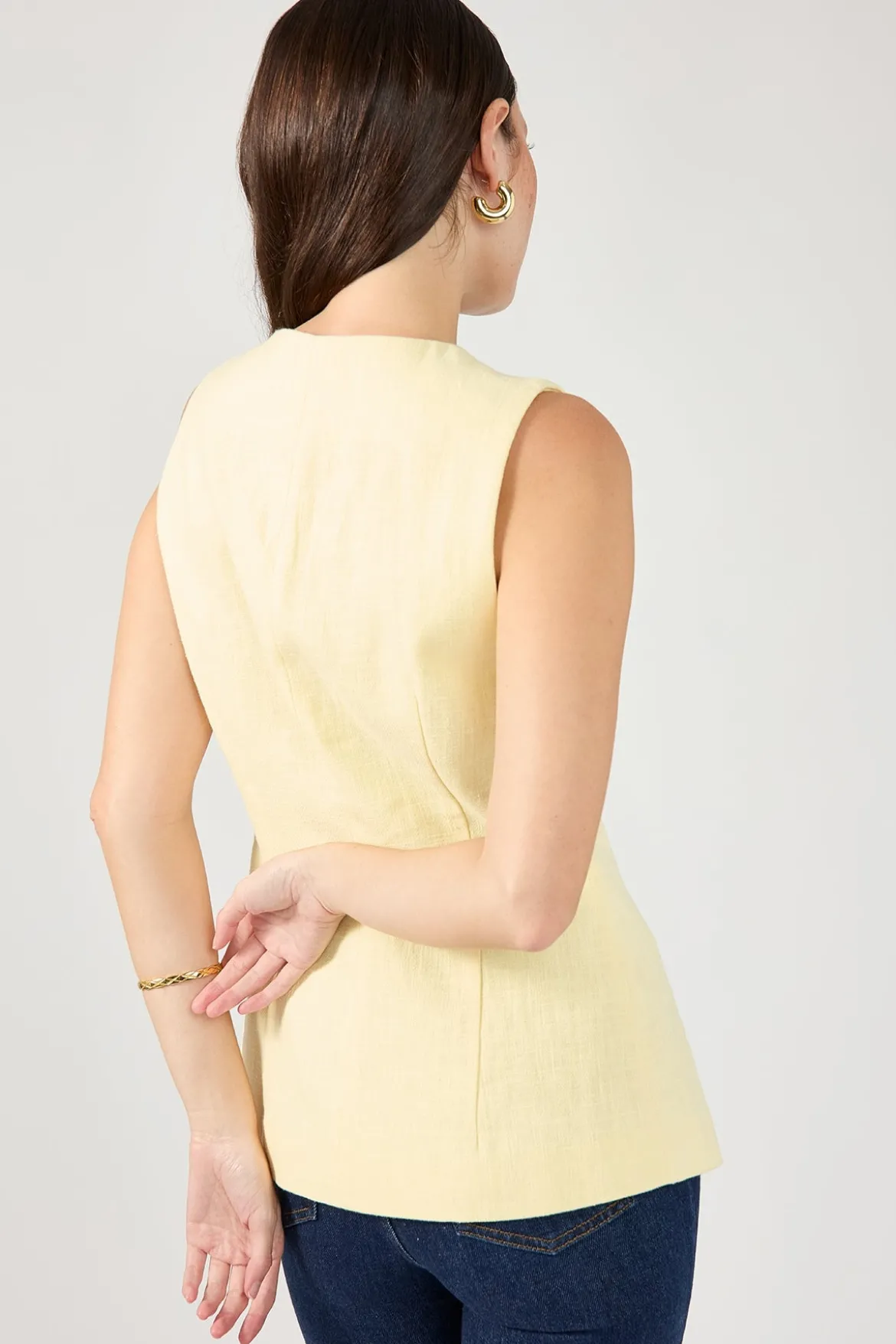 Menorca Long Line Vest Lemon