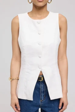 Menorca Long Line Vest White