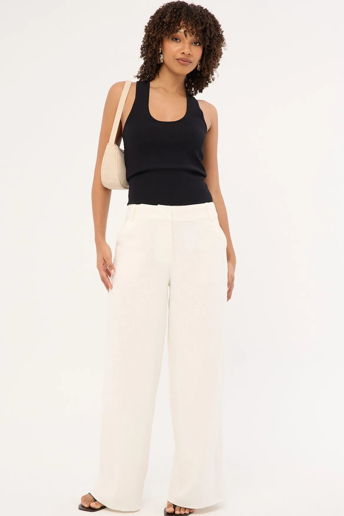 Menorca Low Rise Linen Pant White