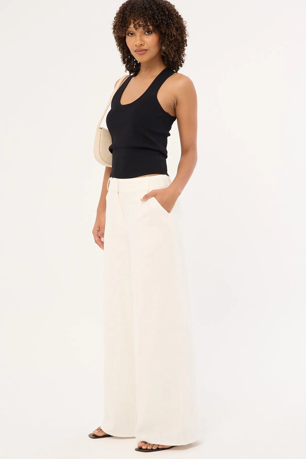 Menorca Low Rise Linen Pant White