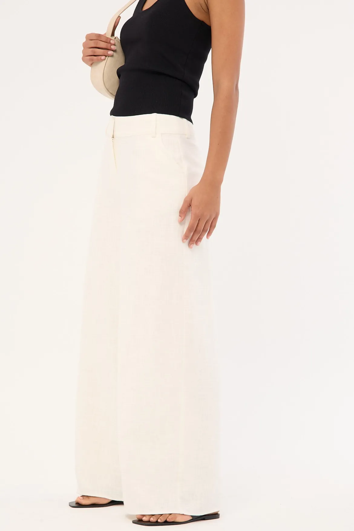 Menorca Low Rise Linen Pant White