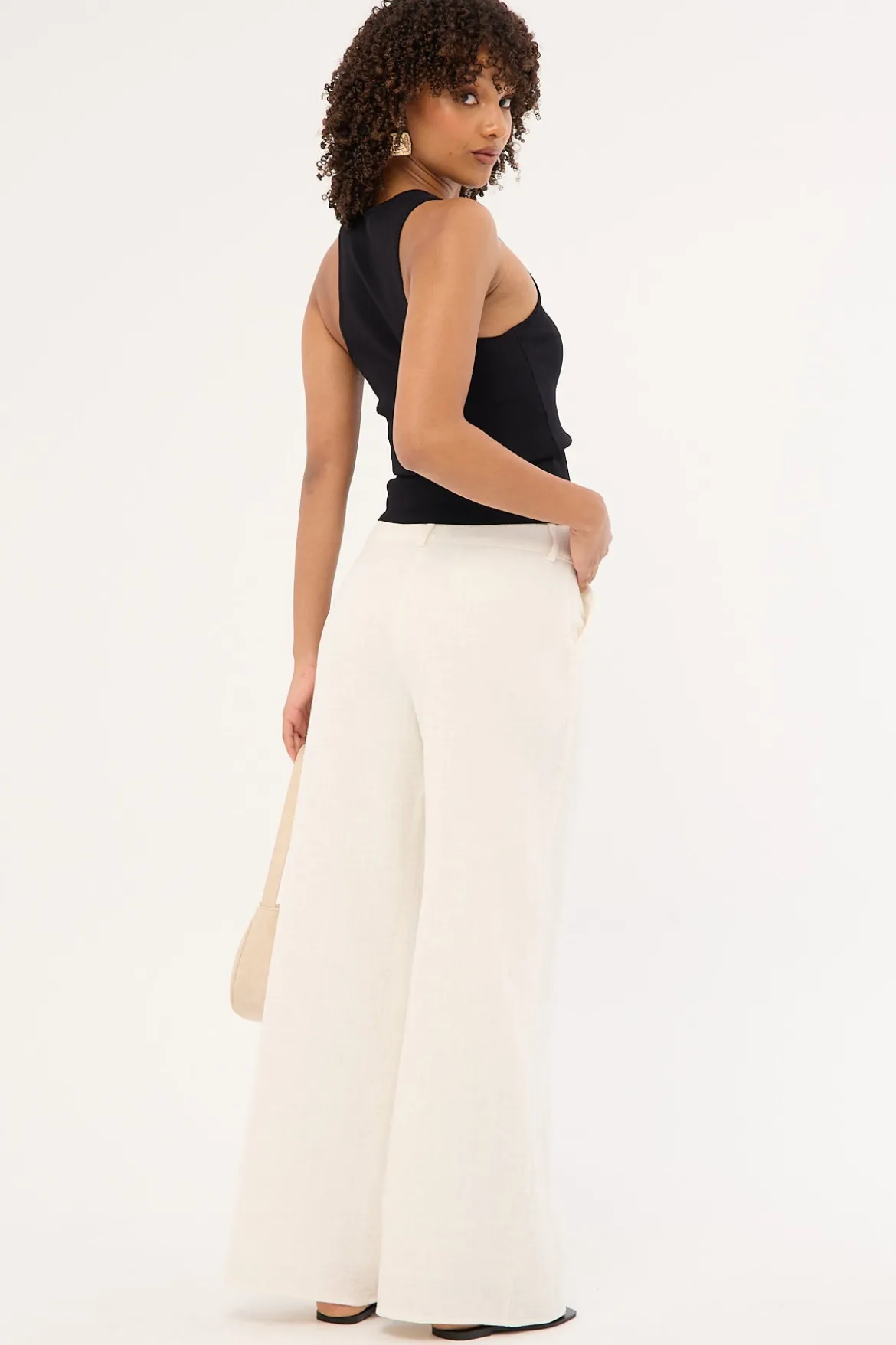 Menorca Low Rise Linen Pant White