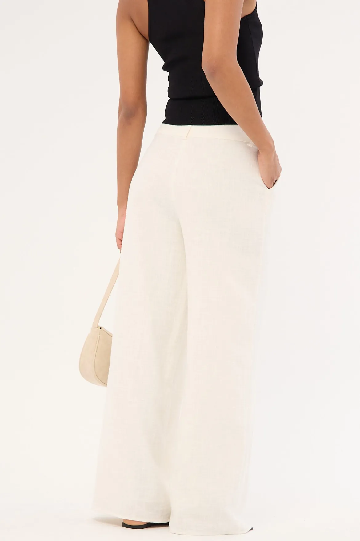 Menorca Low Rise Linen Pant White