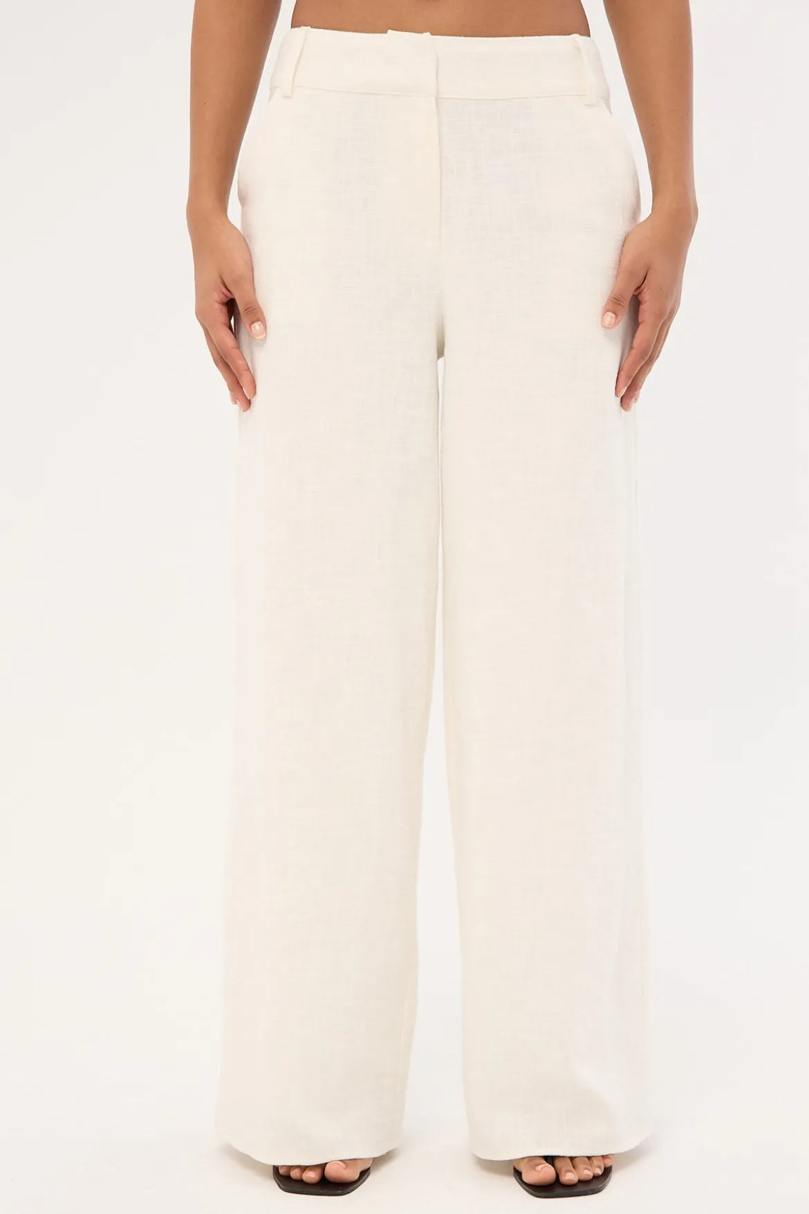 Menorca Low Rise Linen Pant White