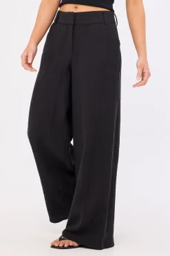 Menorca Low Rise Linen Pant Black