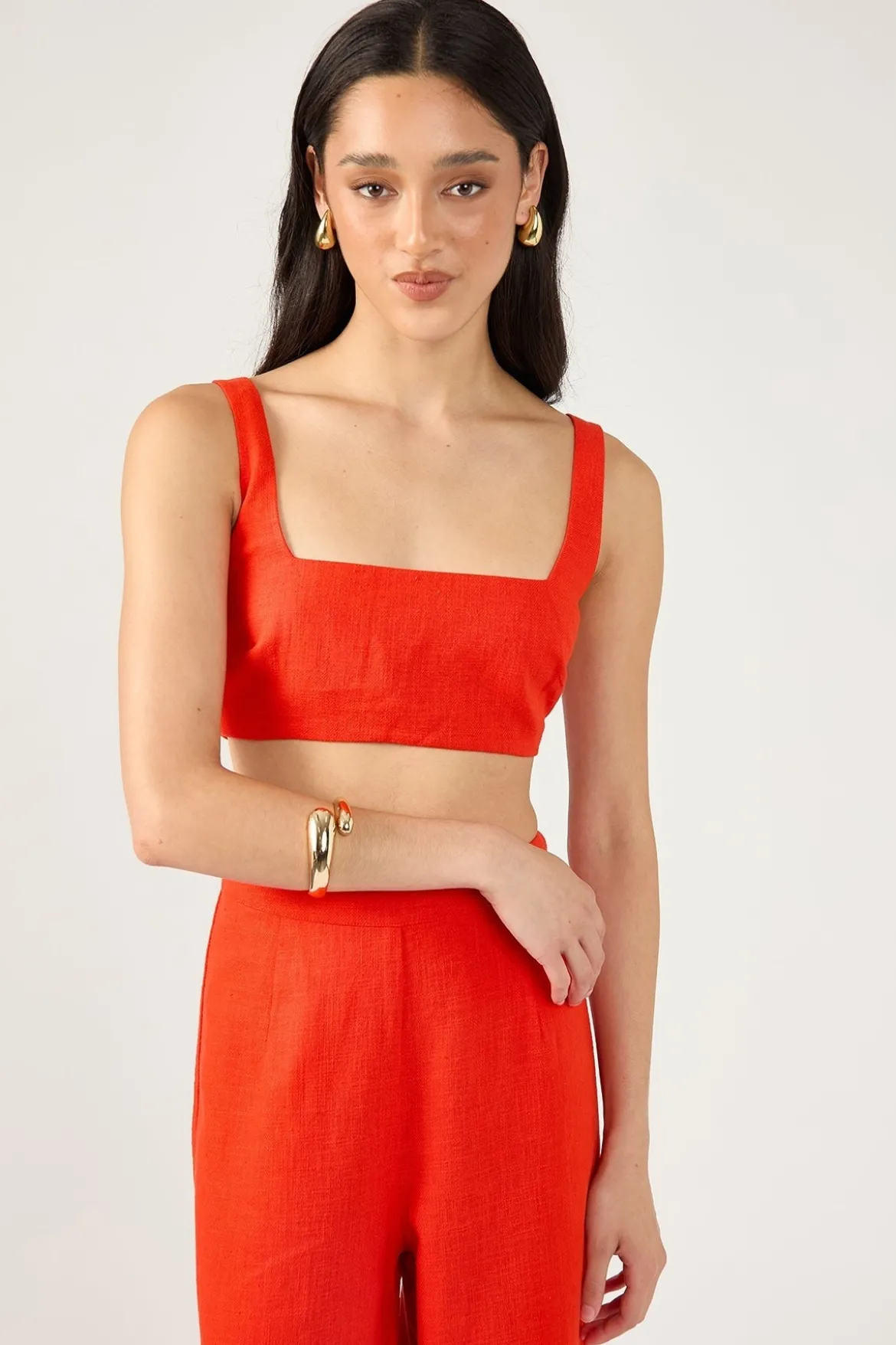 Menorca Square Neck Bralette Red