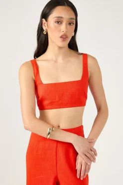 Menorca Square Neck Bralette Red