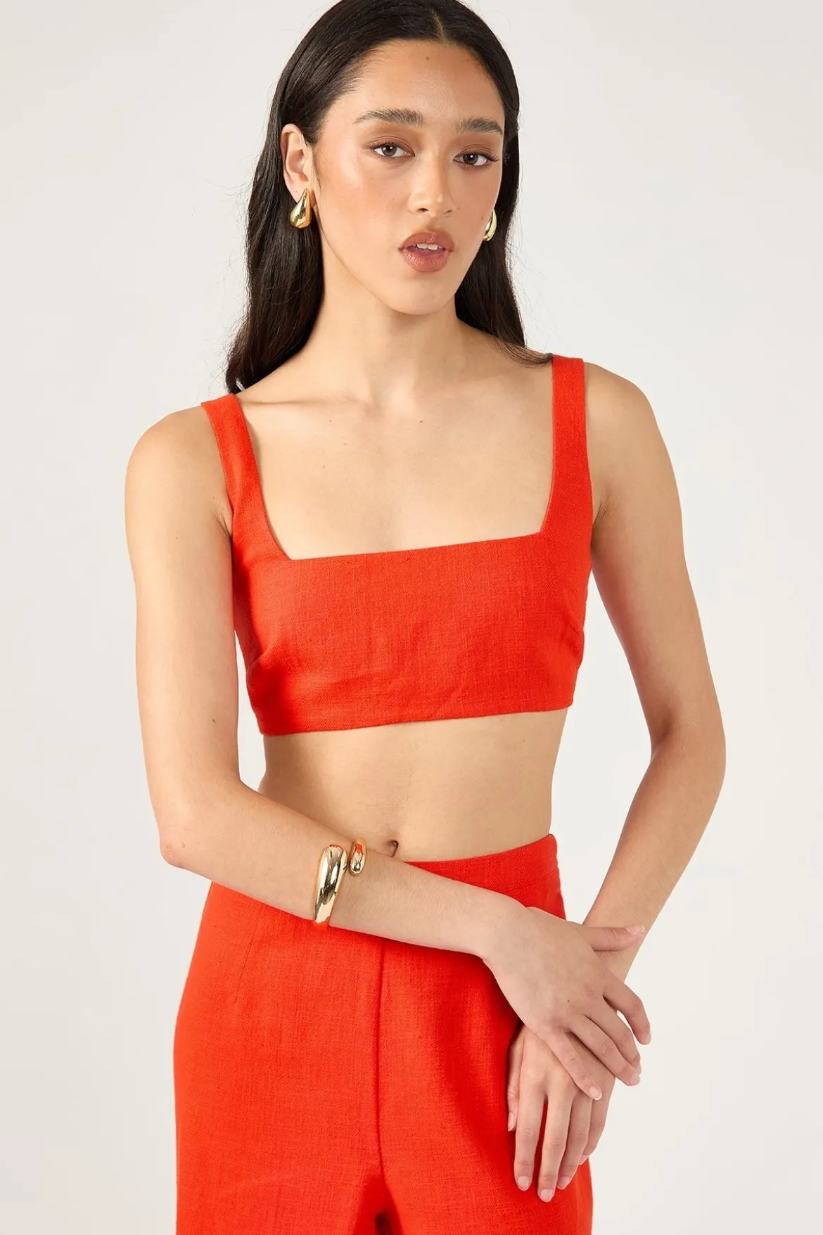 Menorca Square Neck Bralette Red