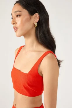 Menorca Square Neck Bralette Red