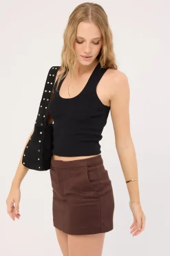 Menorca Tailored Mini Skirt Chocolate