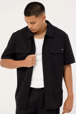 Mens Button Up Shirt Black