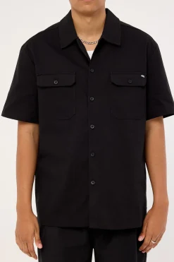 Mens Button Up Shirt Black