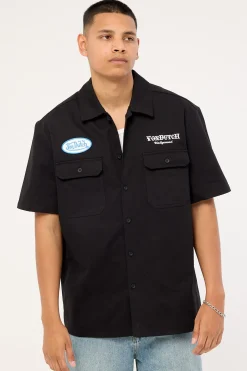 Mens Button Up Shirt Black