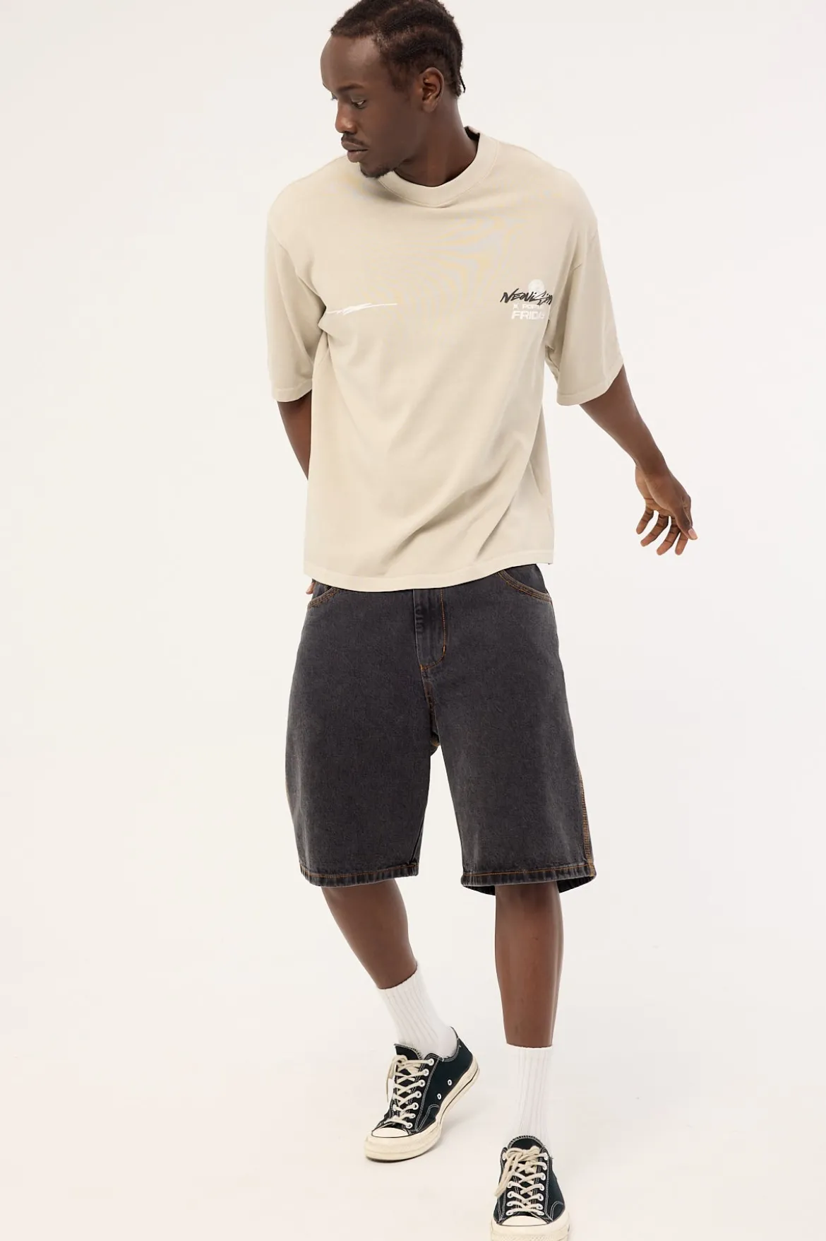 Merch Cropped Street Super Heavy Tee Washed Granite