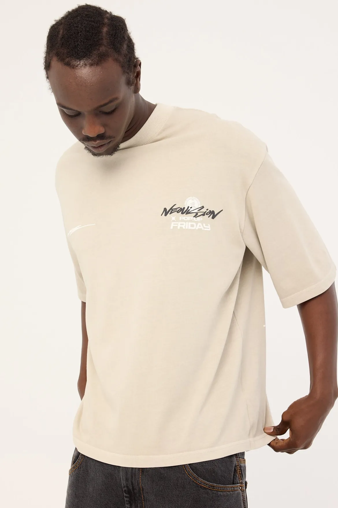 Merch Cropped Street Super Heavy Tee Washed Granite