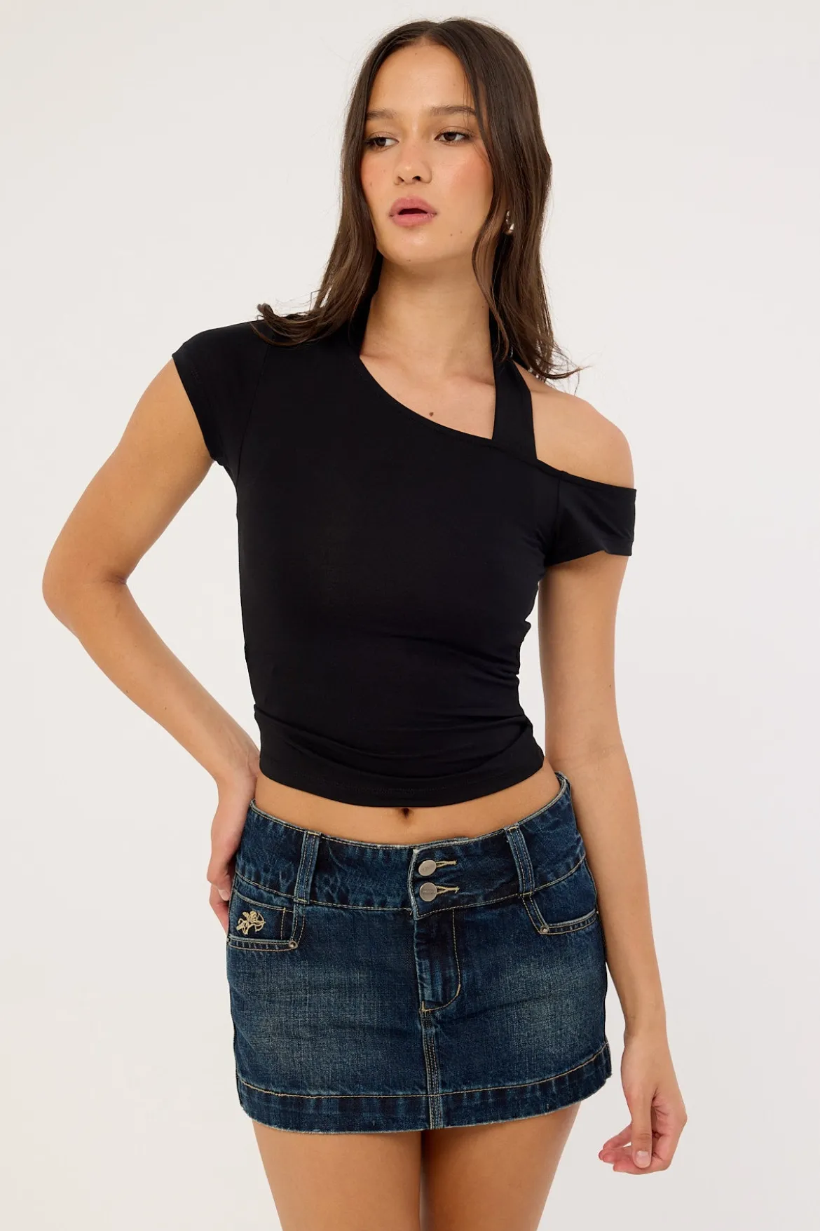 Metalx Low Rise Micro Skirt Dirty Midnight Blue