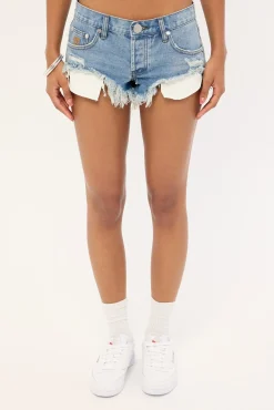 Micro Dukes Low Waist Mini Denim Shorts Cobaine Blue