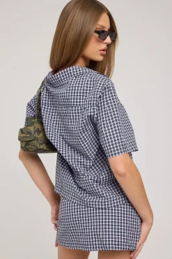 Micro Skort Black Blue Micro Check