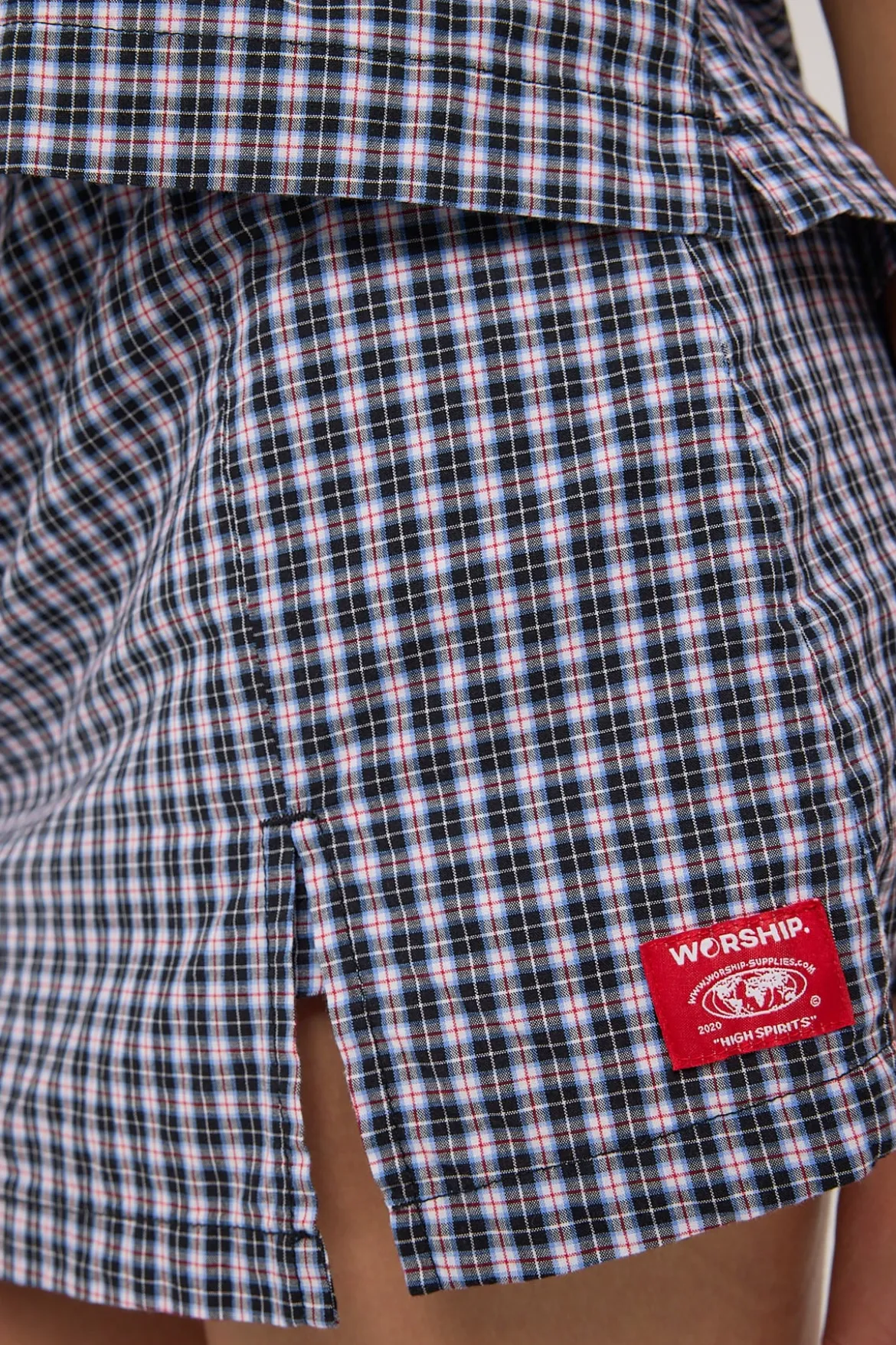 Micro Skort Black Blue Micro Check
