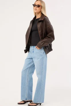 Mid Baggy Petite Jean Skyline Blue