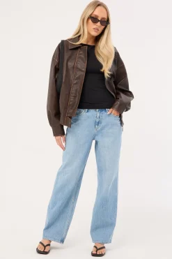 Mid Baggy Petite Jean Skyline Blue