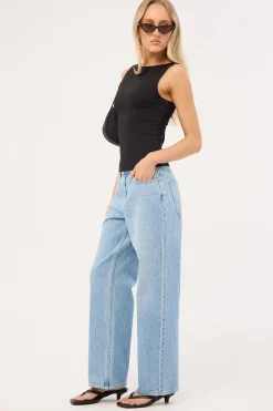Mid Baggy Petite Jean Skyline Blue