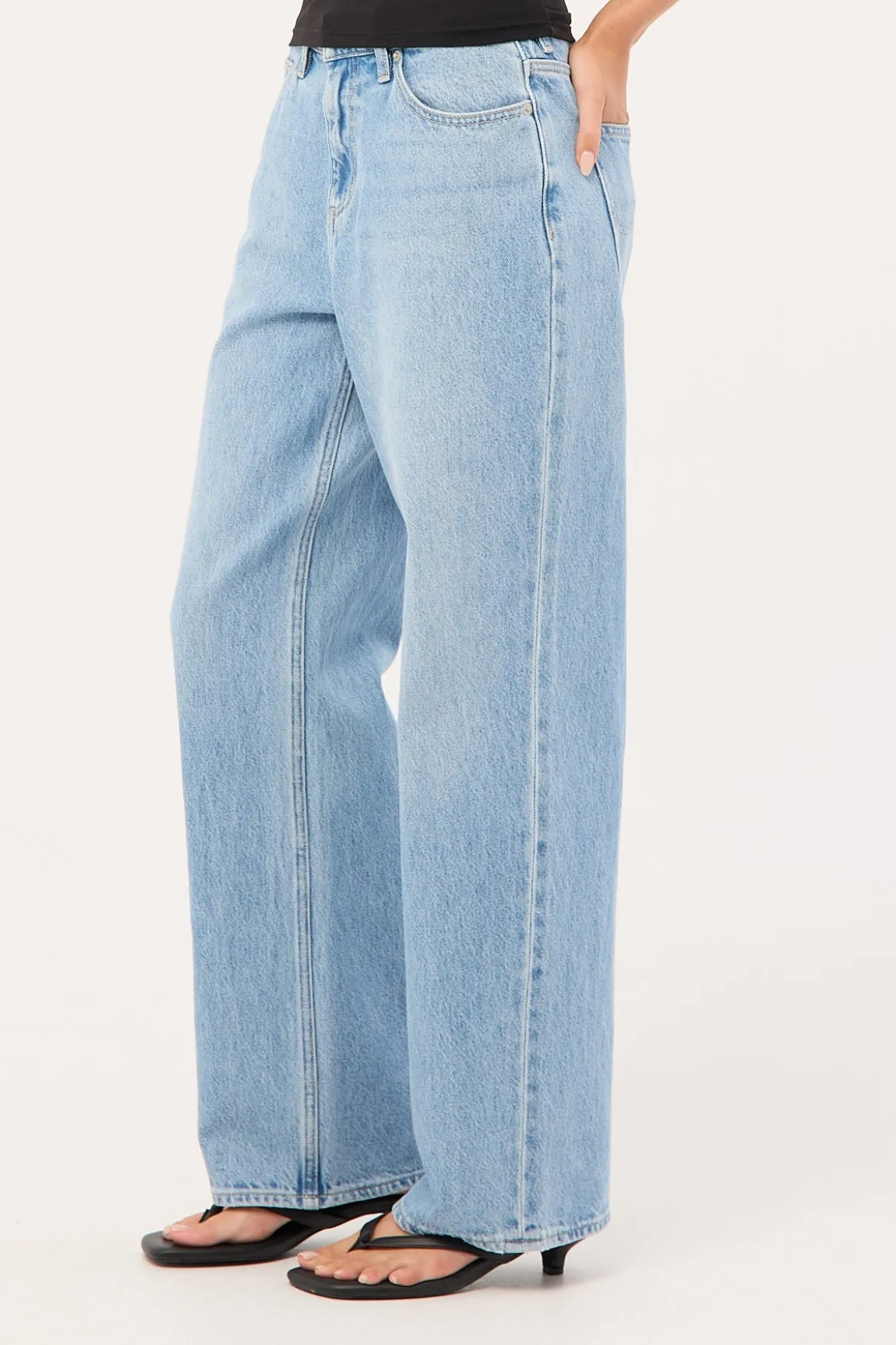 Mid Baggy Petite Jean Skyline Blue