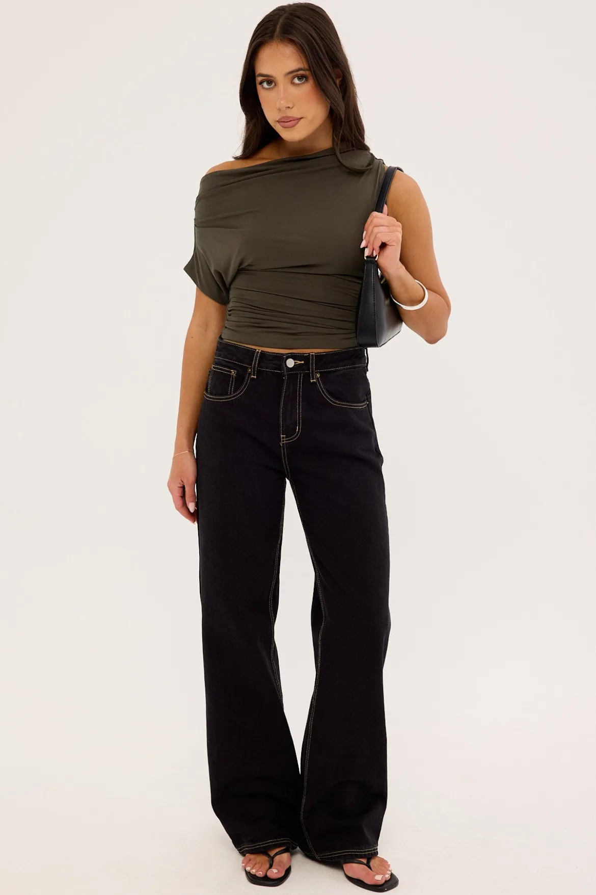 MID RISE BAGGY JEAN Washed Black