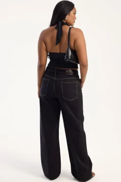MID RISE BAGGY JEAN Washed Black