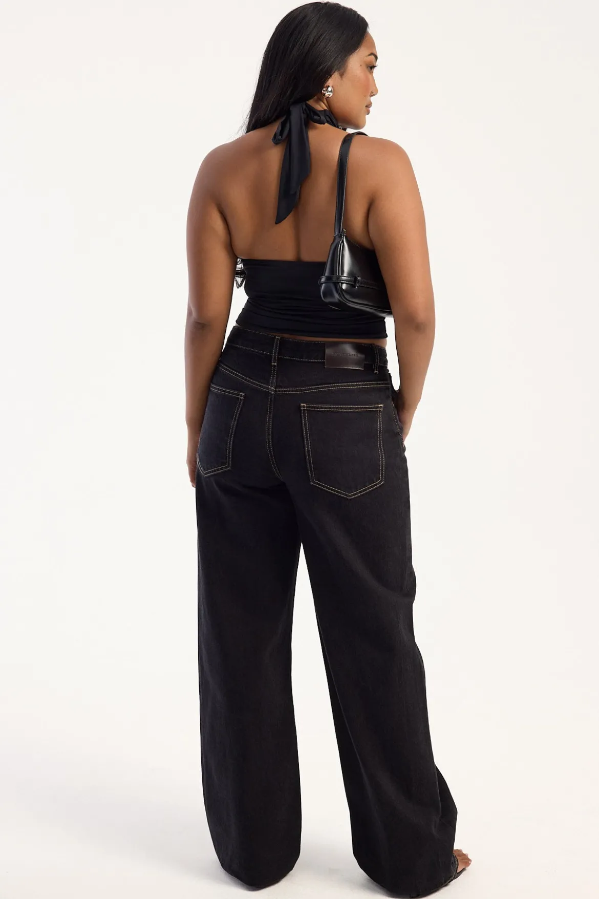 MID RISE BAGGY JEAN Washed Black